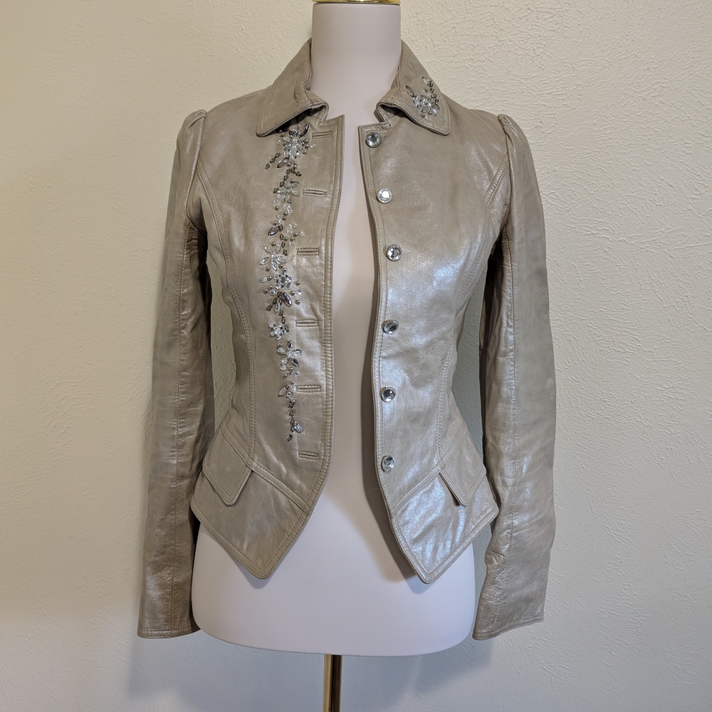 Embellished Leather Jacket